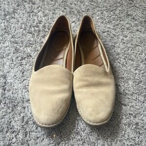 Franco Sarto Jasmine Flats Slip On Loafers‎ Shoes Beige Suede Women Size 8.5 S4